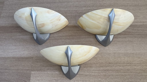 3 Art deco wandlampen