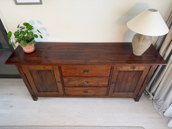 Teak Sideboard / Buffetschrank / Beistelltisch / Landhausstil – Holz (photo 3 of 6)
