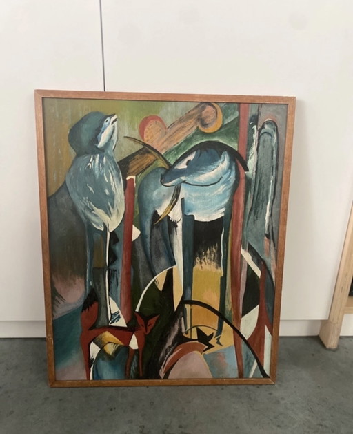 Vintage Painting Based on 'The Creation of the Horses'