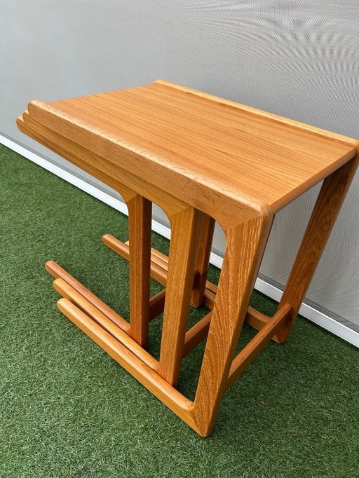 Set of 3 Salin Nyborg teak side tables