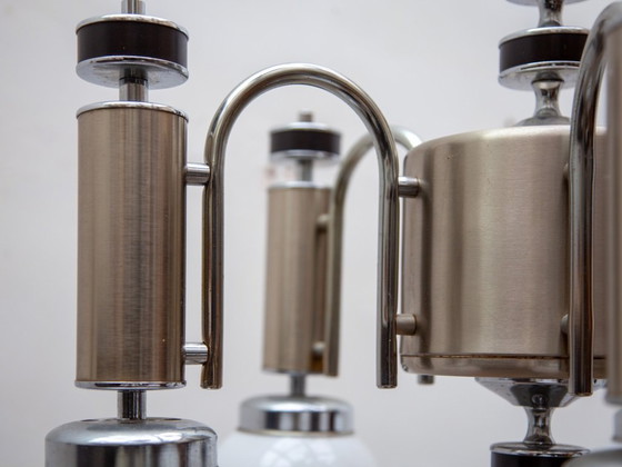 Image 1 of Lustre Mazzega en verre de Murano et chrome, Italie, vers 1970