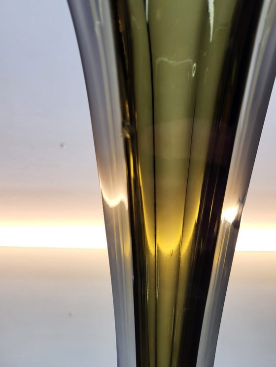 Image 1 of Jarrón Art déco Val Saint Lambert, serie Luxval modelo Américain L, color fumé, Bélgica