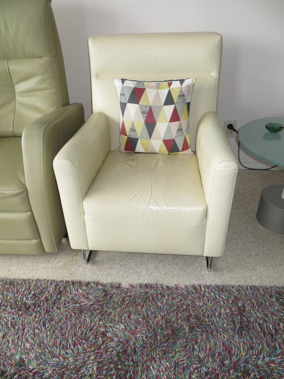 Image 1 of Leolux Rooby - Cream Leather Armchair