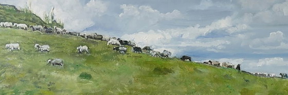 Original Oil Painting Contemporary Art Landscape Big Walk – Paintings & Drawings, Canvas (photo 6 of 7)
