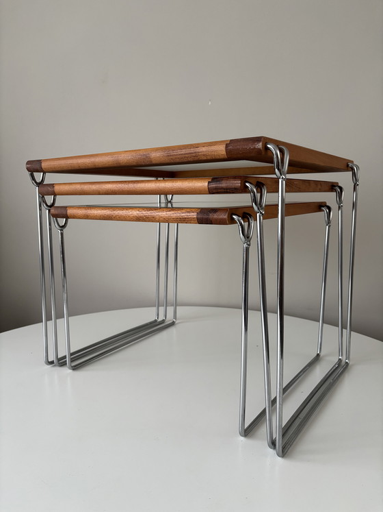 Image 1 of Vintage Hyllinge Möbler Denemarken mimiset, nesting tables 
