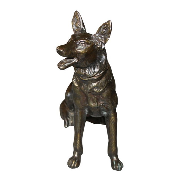 Figura de perro de bronce – Pastor Alemán / Pastor Alemán – Objetos decorativos, Bronze (photo 6 of 6)