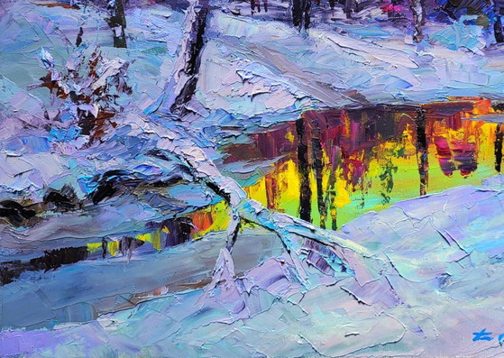 Image 1 of Forest Lake In The Winter Forest