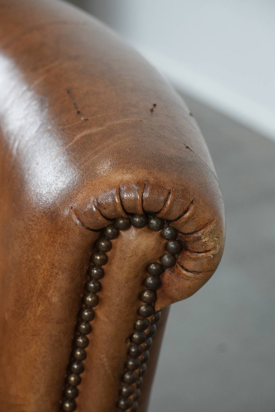 Image 1 of Vintage schapenleren fauteuil/ armchair met prachtige en warme kleuren