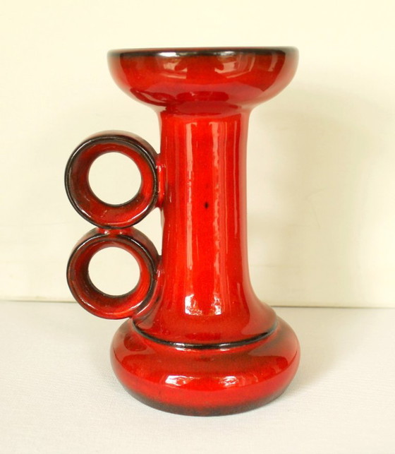 Set di candelabri vintage Goebel modello 'PAN', in ceramica rossa, anni '70. – Goebel - PAN, Portacandele (photo 8 of 14)