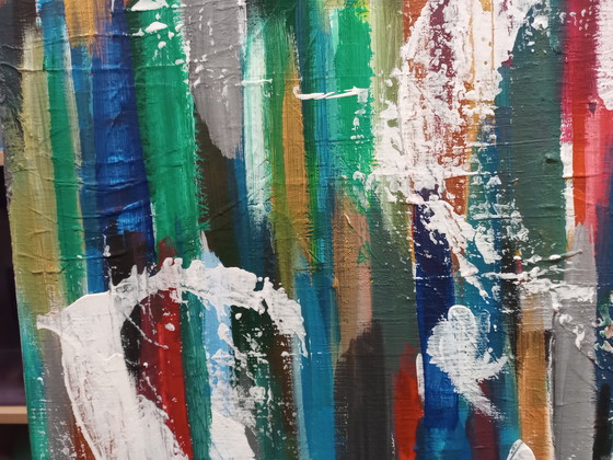 Image 1 of T. van Steenbergen "¡FELIZ, FELIZ!" nuevo 100 x 100 cm