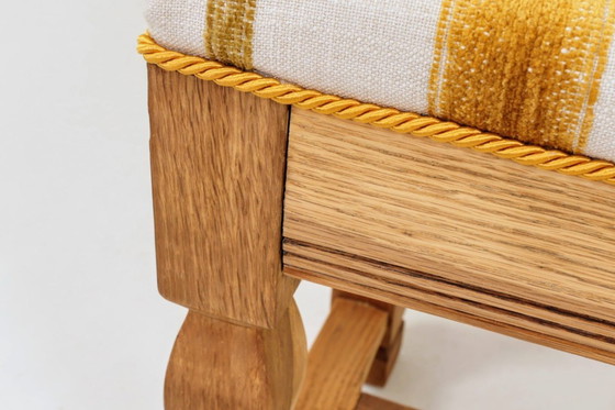 Image 1 of Vintage rustieke eikenhouten bank na renovatie