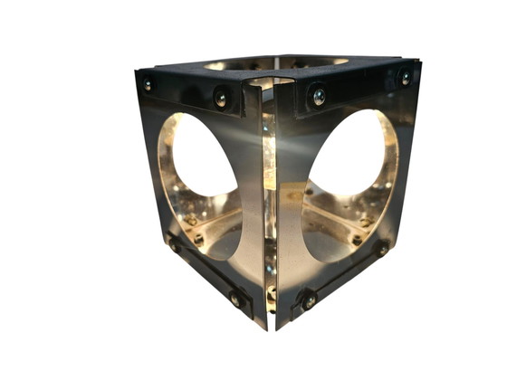 Image 1 of Vintage Cube lamp - tafellamp - verchroom staal - 1970's