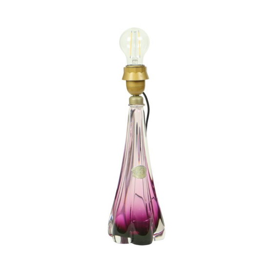 Image 1 of Purple Crystal Table Lamp Val Saint Lambert