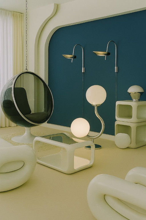 Important Persepolis lamp by Fase, 1973