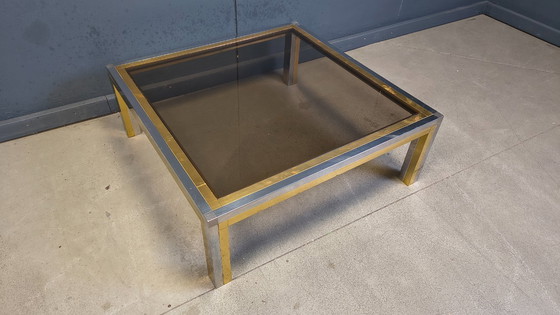 Image 1 of Vintage chrome and brass coffee table in the manner of Romeo Rega, 1970s