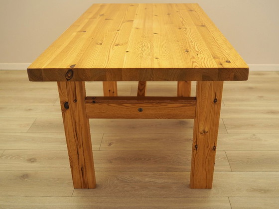 Danish Solid Pine Dining Table in Scandinavian Modern Style, 1980s – Wood (photo 6 of 10)
