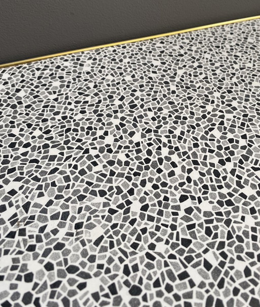 rectangular formica coffee tabel balck and white 1960s