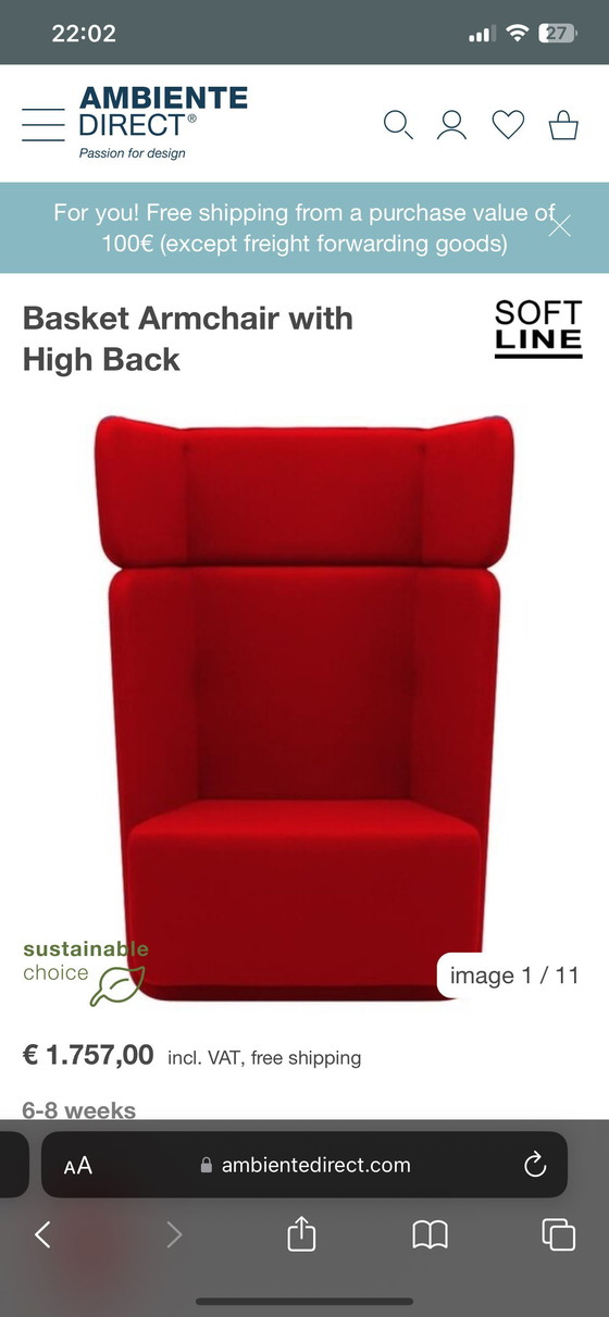 Image 1 of Softline Basket Fauteuil