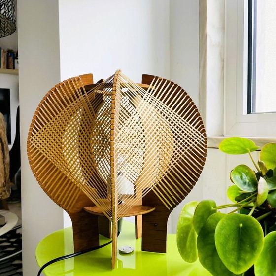 Image 1 of Portuguese mid century sculptural wooden table lamp, 1960s