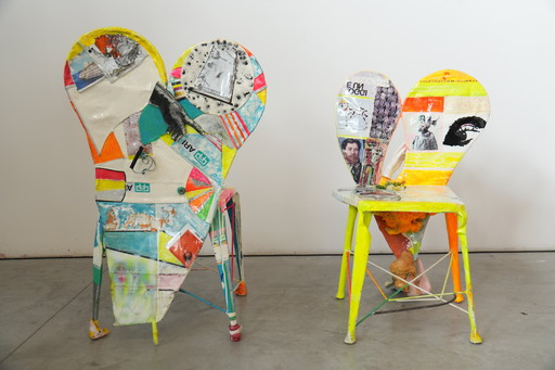 Set di 6 sedie Pop Art firmate da Guido Coletti (1995, firmate nel 2013)