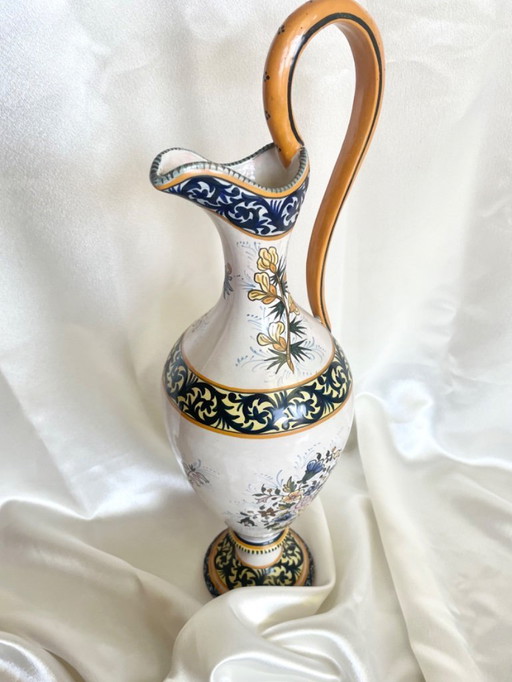 Grand vase ancien Henriot Quimper – faïence bretonne décorative peinte à la main