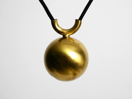 Image 1 of Magnifique Rare Original 1970 Florian Schulz Brass Suspension Light with Pulley System
