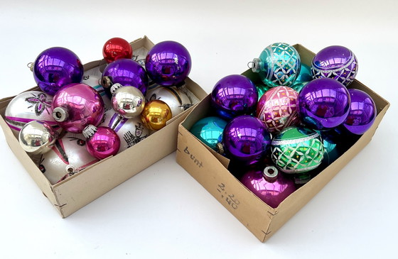 Image 1 of Collectie vintage glazen kerstboomversieringen – jaren 1950-1970