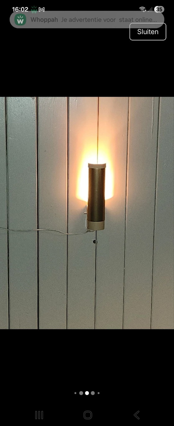 mid-century modern Wandleuchten Erco, Metall, Kunststoff, Creme (Foto 7 von 8)