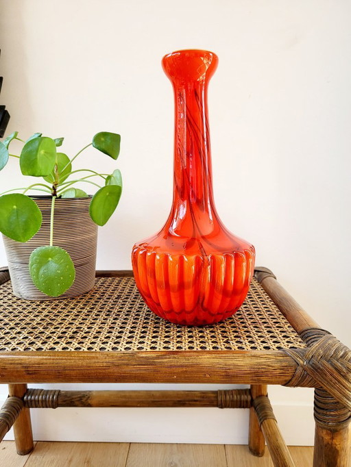 Opaline Florence vintage vase, Vetreria di Borgonovo, Italy, 1970s