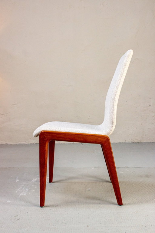 4 sedie vintage in teak, design danese, metà secolo, anni '60 – eetkamerstoelen, Wood, Textile (photo 2 of 14)