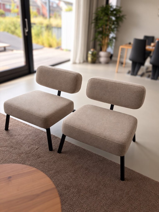 Set aus 2 Studio HENK Ode Lounge Chairs | Kvadrat Hallingdal 65