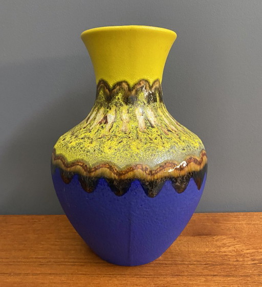 Yellow and Blue vase by Carstens Tönnieshof 1960s WGP