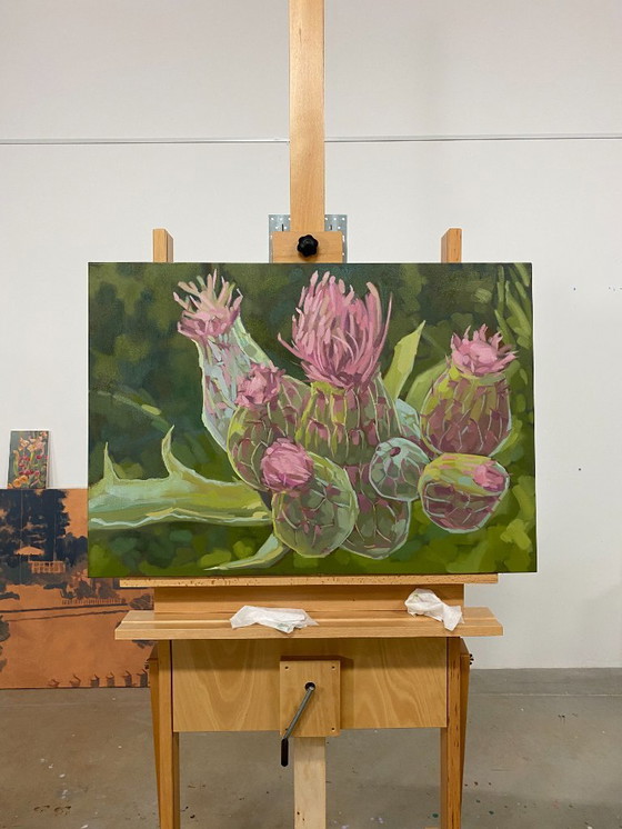 Image 1 of Cardi nella luce estiva, olio su tela, 100x70 cm, Sandra Kolondam