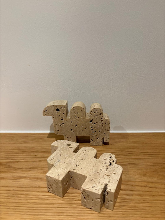 Image 1 of Coppia di cammelli in travertino, Fratelli Mannelli, Italia, anni '70