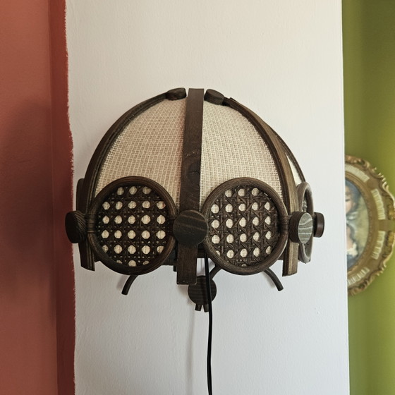 Image 1 of Vintage rattan wall lamp