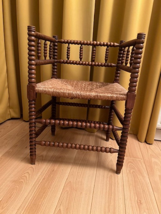 Sedia vintage in vimini a bobina