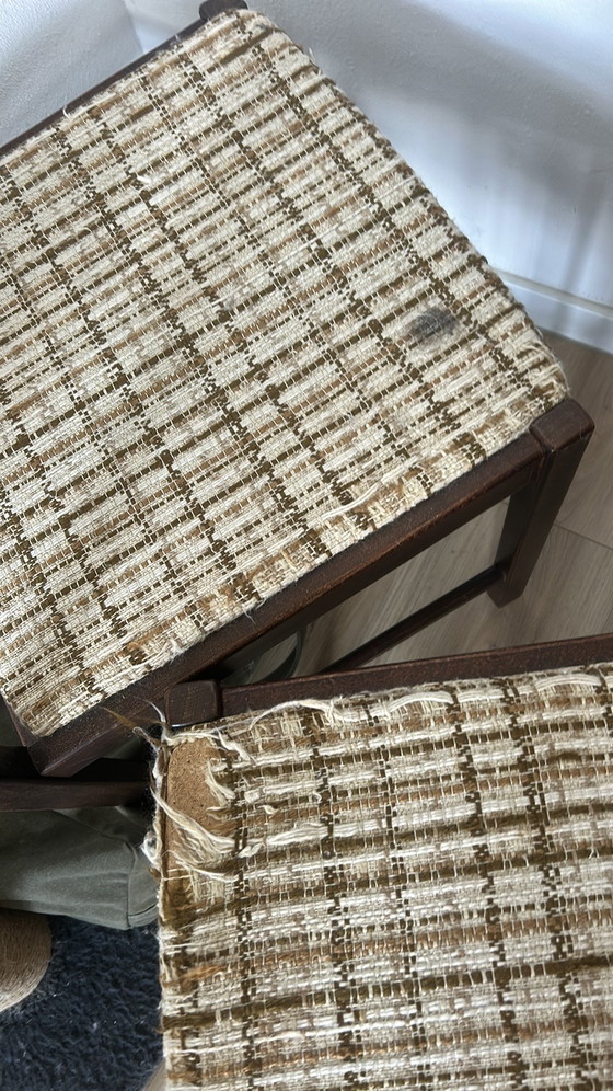 4x Vintage Midcentury chairs – Dining chairs, Textile, Wood (photo 7 of 7)