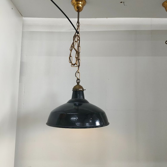 Image 1 of Lampada da caffè/soffitto industriale vintage in metallo/emaillen (4 in magazzino)