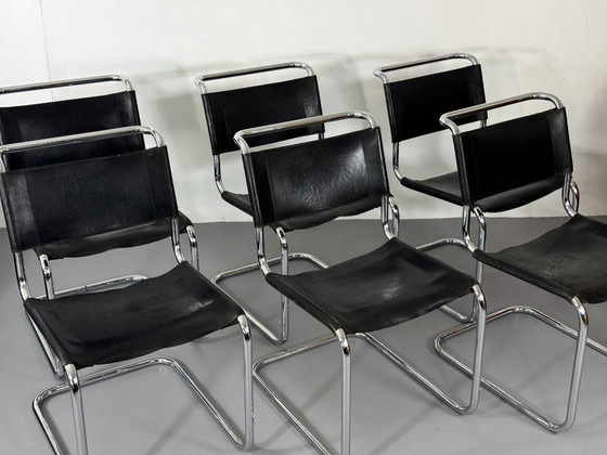 Thonet S33 Cantilever Chair by Mart Stam, Vintage black Leather / Chrome, Dining chairs, Mid Century Modern (photo 14 of 15)