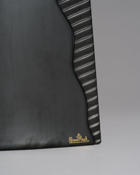 Image 1 of Rosenthal Porcelain Noire Vase Duo Uta Feyl “Memphis” & Ambrogio Pozzi “Totem"