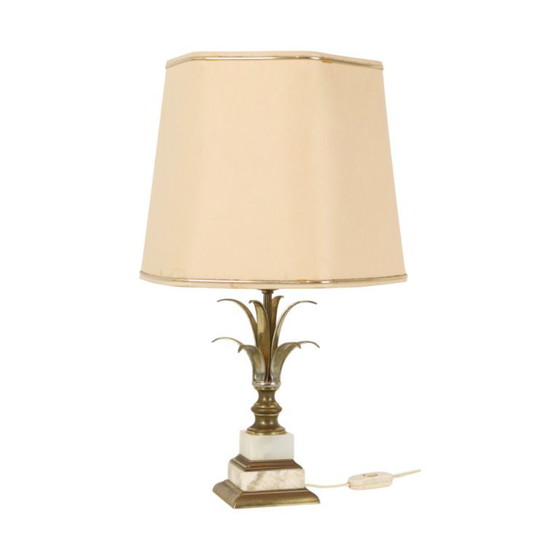Lampe de table vintage palmier ananas, style années 70, 48 cm – Massive, Marble, Brass (photo 11 of 17)
