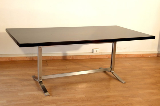 Image 1 of Table Formanova en palissandre et acier chromé, style milieu du siècle, par Gianni Moscatelli, 1965