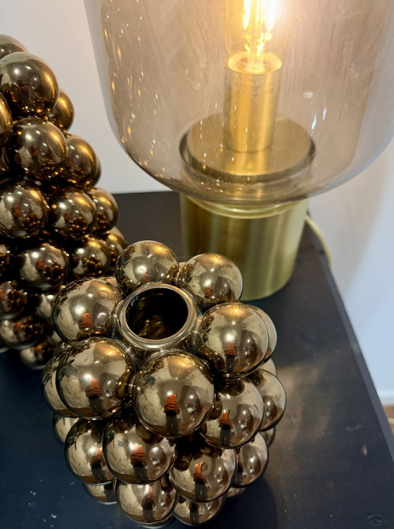 Light & Living Bubble Vases – Set of 2 – Dark Metallic NEW – Glass (photo 4 of 5)