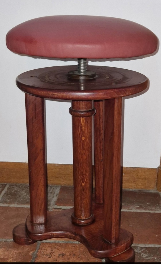 Image 1 of Classic round height adjustable piano stool