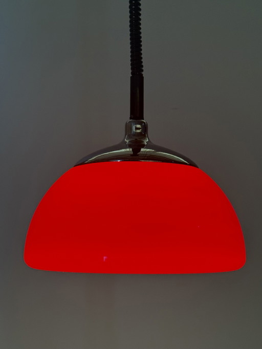 Lampe suspendue Space Age de Cosack Leuchten en rouge