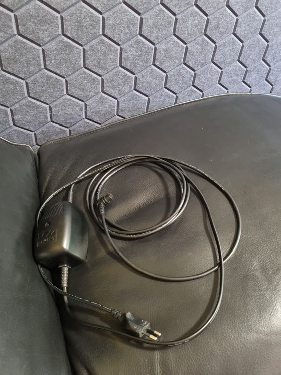 Image 1 of KOINOR Jonas designer recliner in black leather, electric with battery, including neck pillow