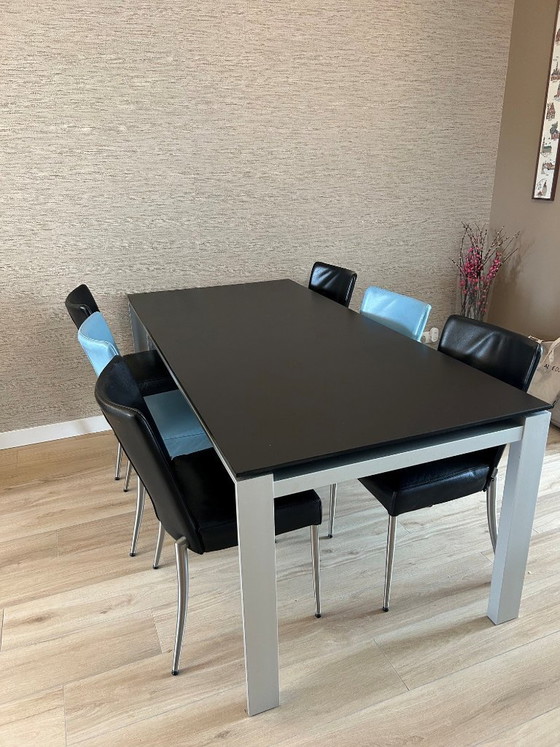 Image 1 of Eettafel (eetkamertafel) met 4 Topform Stoelen