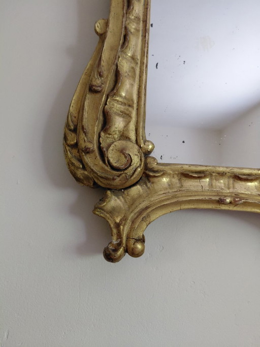 specchio in legno dorato del XIX secolo