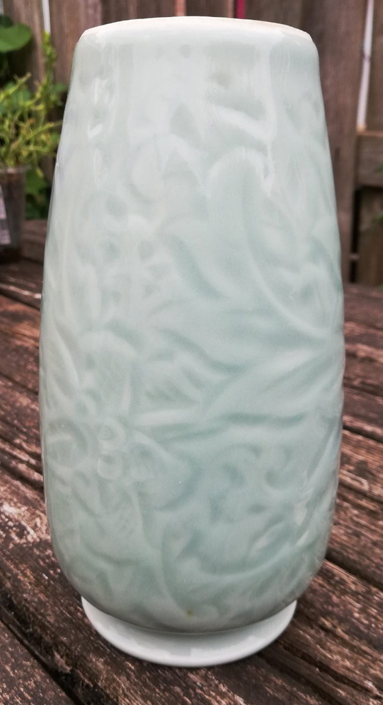 Image 1 of Celadon vase and plate
