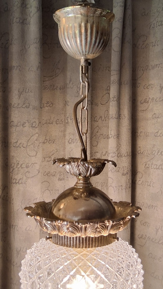 Suspension ananas style Hollywood Regency par Massive J 60/70 – Glass, Metal (photo 3 of 12)
